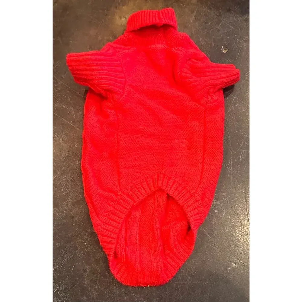 SunteeLong Dog Sweater Red Cute Knitted Classic Puppy Dog Sweater XL